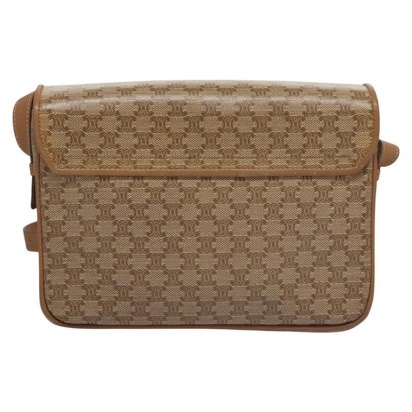 CELINE Macadam Canvas Shoulder Bag Beige Gold Auth EC329 - Picture 3 of 16